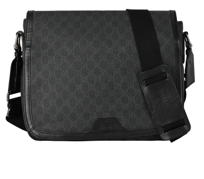 Large GG Flap Messenger, £450, Handbags, Black, Canvas, Front view